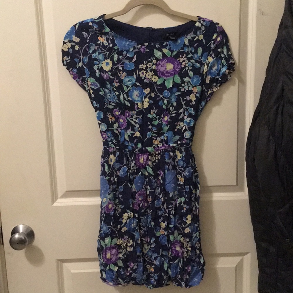 Navy floral skater dress